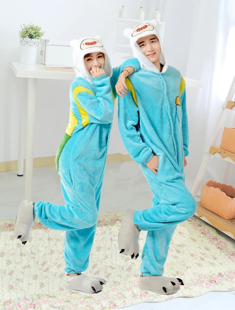 

New Adult Adventure Time With Finn And Jake Season 2 onesies costume Women Men animal pajamas cosplay pyjama party halloween