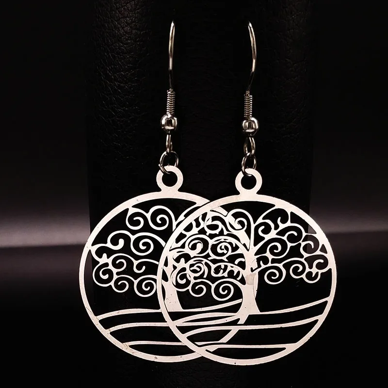 2018 Tree of Life Silver Color Drop Earring for Women Pendientes Boho Dangle Earrings Women Jewelry bijoux femme aretes E612134