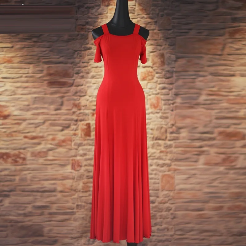 4 colors New Standard Ballroom Dance Dress Women Long Sleeve Waltz