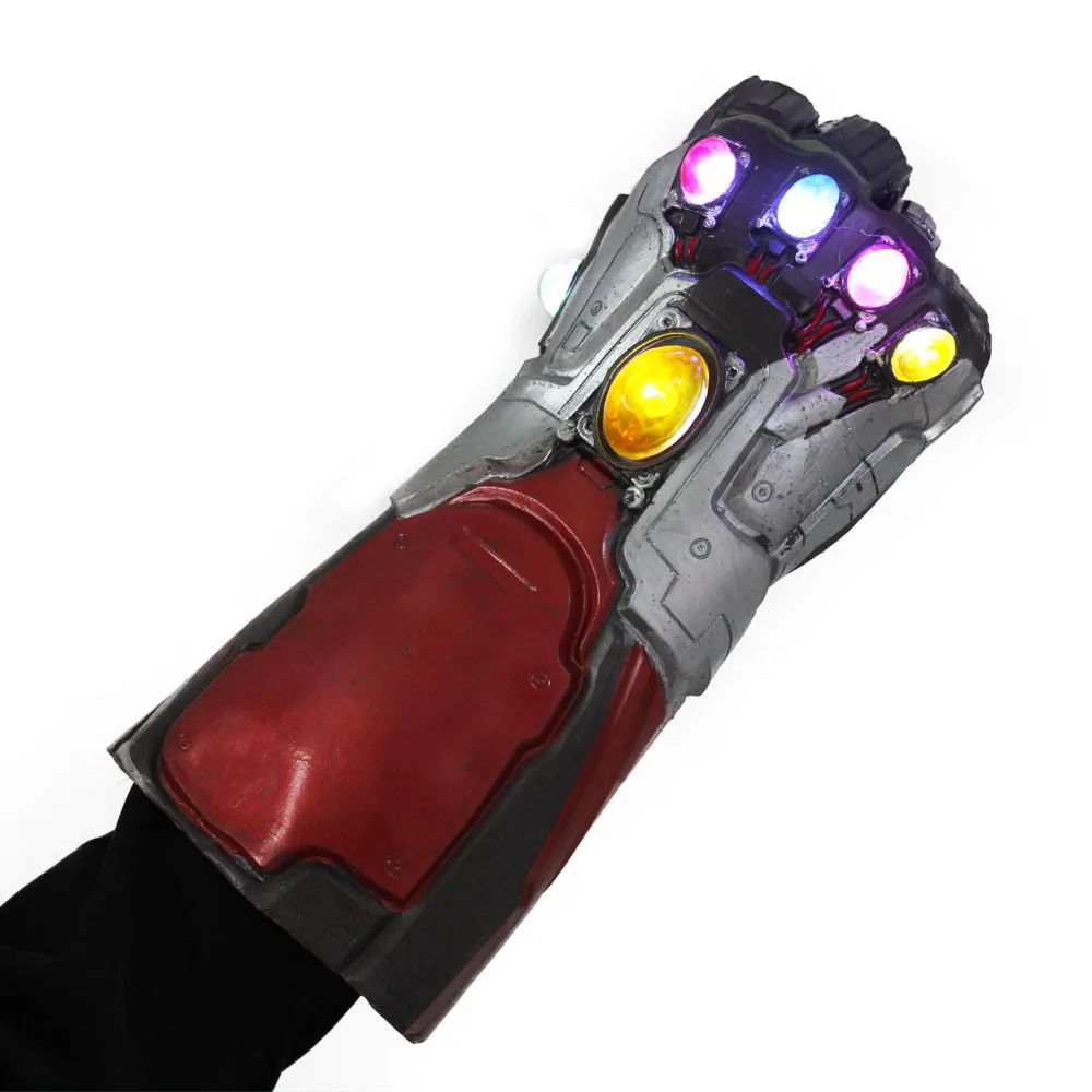 LED Endgame Thanos Железный человек Бесконечность перчатки для косплея аксессуары