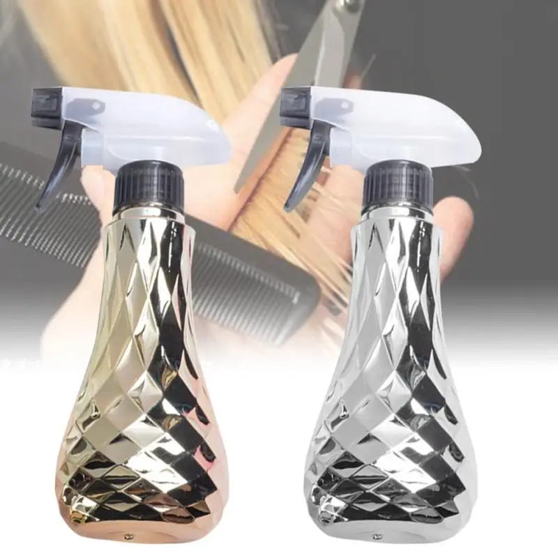 

Leak Proof Hairdressing Professional Spray Bottle Hand Pressing Water Electroplated Plastic Container Styling Tools Hair Care