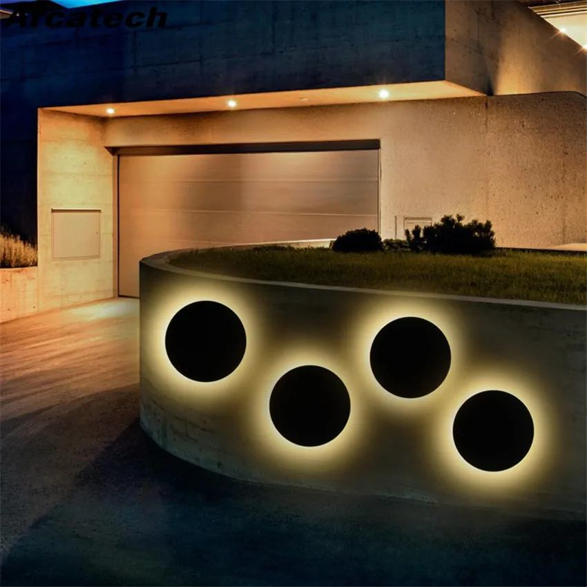 Led Outdoor Waterproof Wall Light Round Garden Lamp Aisle Wall Light Round Led Garden Lamp