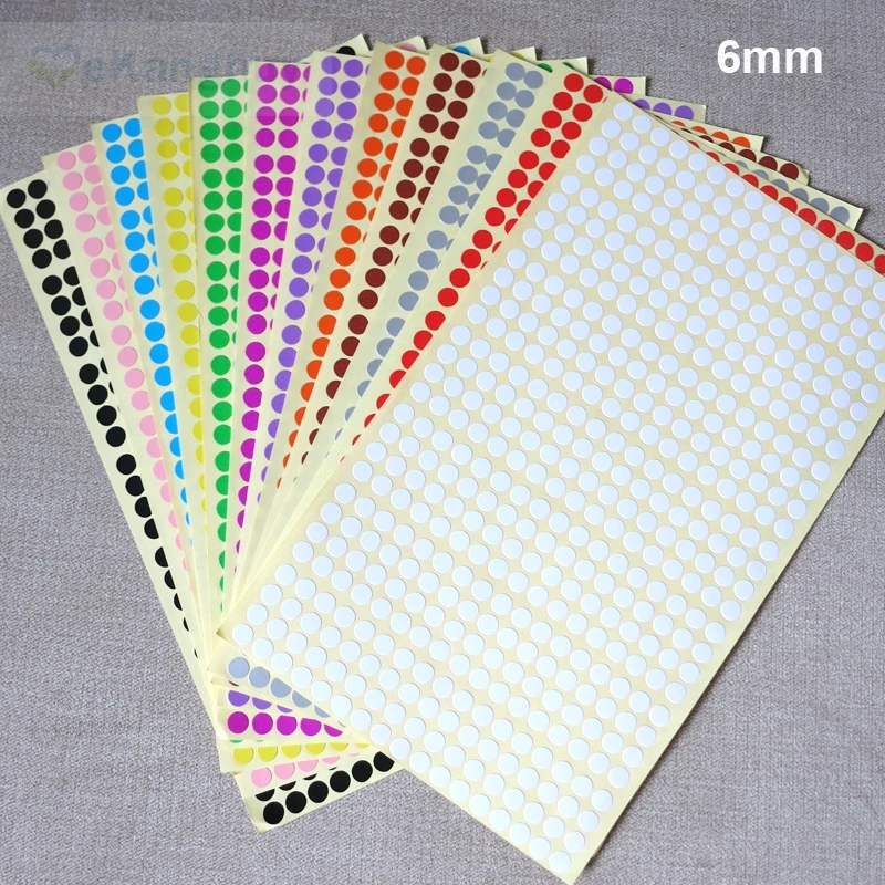 

6mm 8mm 13mm Color Round Dot Label