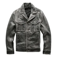 Из натуральной коровьей кожи кожаная куртка мужская повседневная обувь из воловьей кожи кожаная куртка