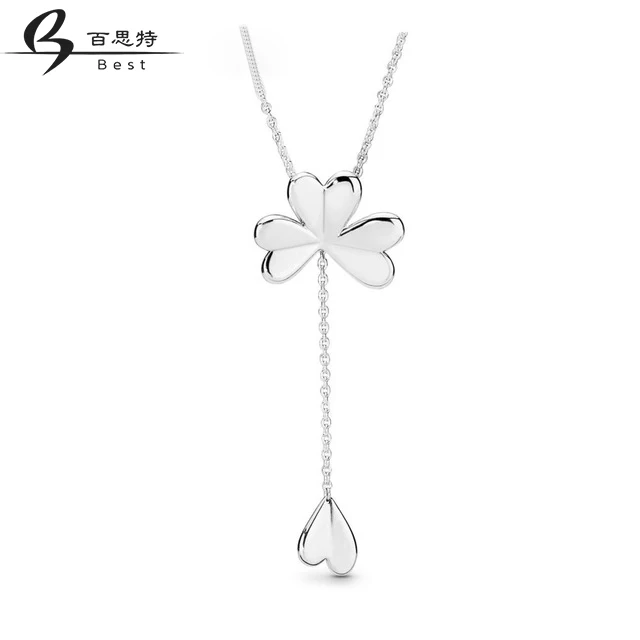 

BEST 100% 925 Sterling Silver 2019 Spring 397925 Four-leaf Clover chain Ladies Necklace Pendant Free Shipping