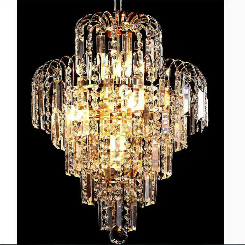 

Modern k9 crystal chandelier golden stair led pendant lamp luster crystal stair hotel restaurant dining room lamp 85v-260v