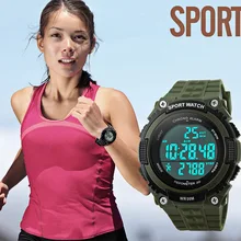 Skmei открытый запуск часы Для мужчин светодиодный шагомер Цифровые наручные часы хронограф 50 м Водонепроницаемость военные часы 1112