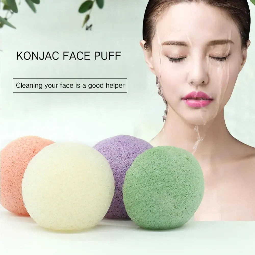 

Natural Konjac Sponge Konnyaku Facial Exfoliator Wash Cleansing Cosmetic Puff Flutter Sponge Skin Care Cleanser Tools