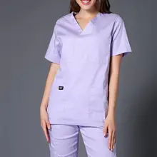 Лабораторное Пальто Новое поступление Женская Больничная хирургическая или медицинская форма Медицинская Одежда наборы короткий рукав со съемным v-образным вырезом дизайн