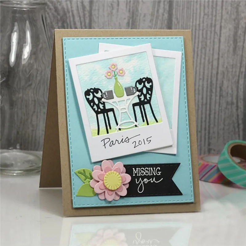 CJCrafts Dies Chair Metal Cutting Die Home Scrapbooking Table Cuts Card Fustelle Crafs Glasses Embossing Diecut Stencil Template | Дом и сад