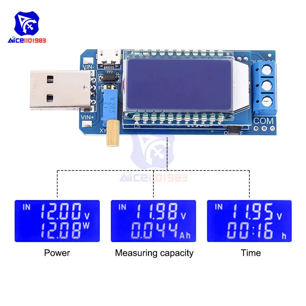 

DC-DC 5V-3.3V/9V/12V/24V LCD USB Step Up/Down Power Supply Module Adjustable Boost Buck Converter Voltmeter Ammeter Battery Test