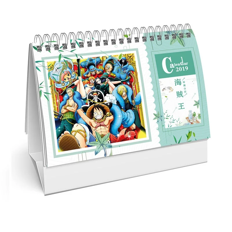 

2019 Japanese Anime One Piece Desk Calendar DIY Table Calendars Daily Schedule Planner 2019.01~2019.12