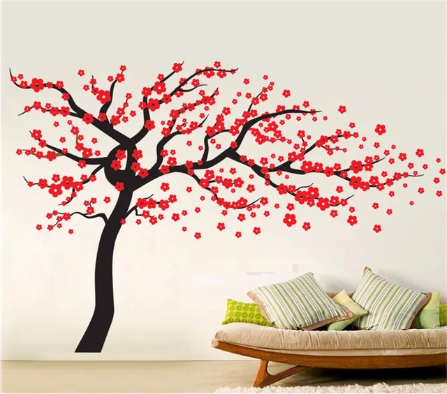 Yanqiao Plum Blossom Large Tree Wall Decal L And Stick Home Yanqiao Plum Blossom Large Tree Wall Decal L And Stick Home Bedroom Stencil Decoration Diy Mural