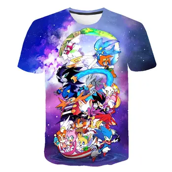 Kids 3D Cartoon Sonic Game Print T-shirts Costume Boys T Shirt Girls Summer T-shirt Clothing Children Tee Tops Clothes 3