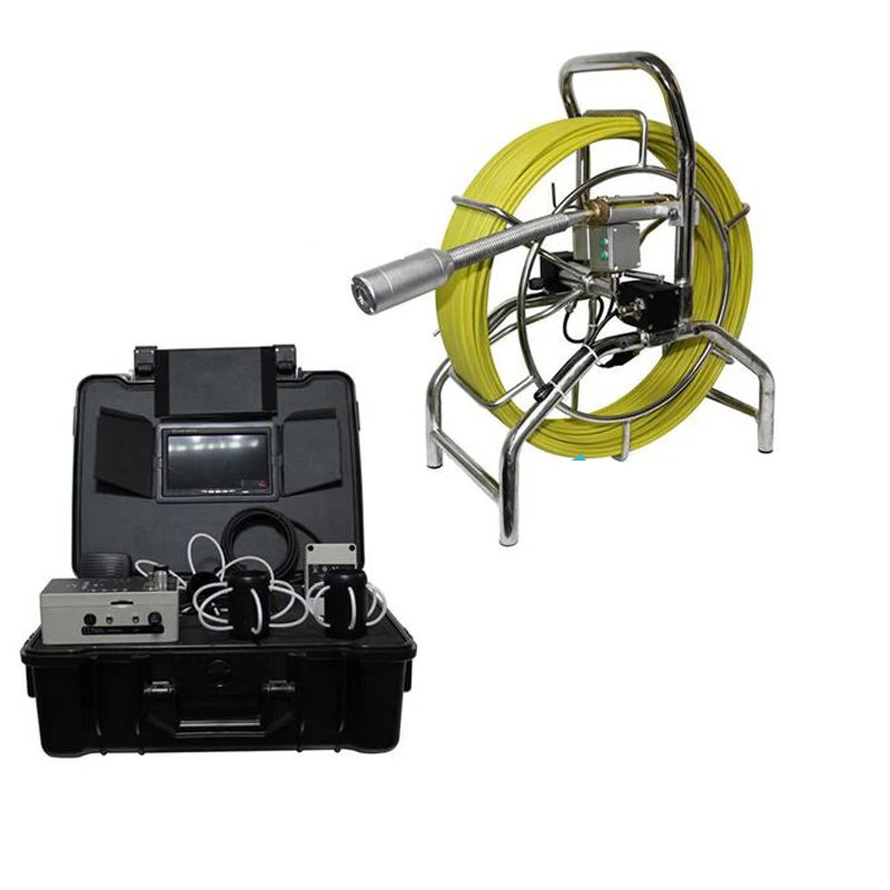 

Drain Well Wall Sewer Pipe Inspection Camera 40mm Self Leveling Meter Counter DVR 512hz Transmitter Pipe Locator w/60meter Cable