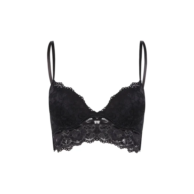 

Fashion Women Black Sexy Push Up 3/4 cup Lace Spaghetti Adjustable Strap underwire Bralettes Wire Support Underwear Soft Bras