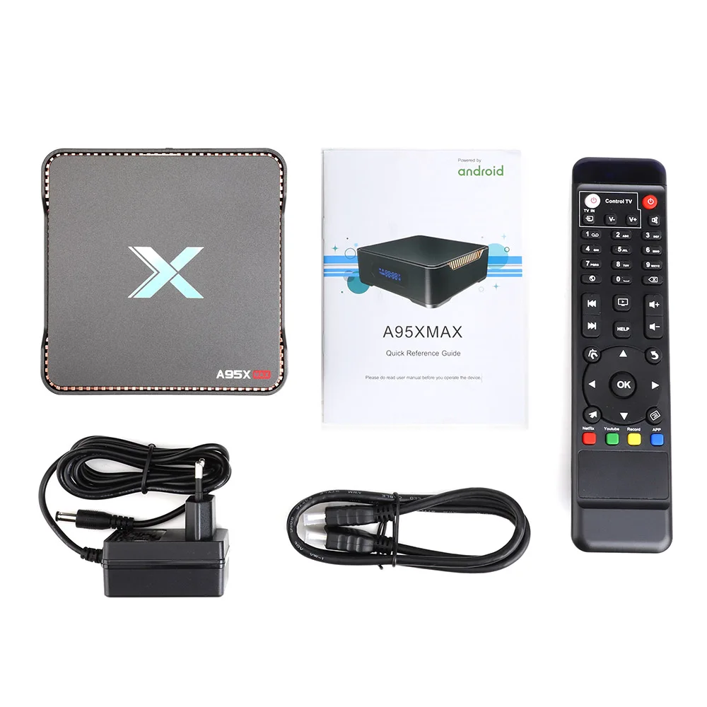 Smart tv box A95X MAX 4G 64GB Android 8,1 tv box Запись видео 2,4 и 5,0 WiFi Bluetooth 1000M медиаплеер x96 android tv box - Цвет: 2GB 32 GB