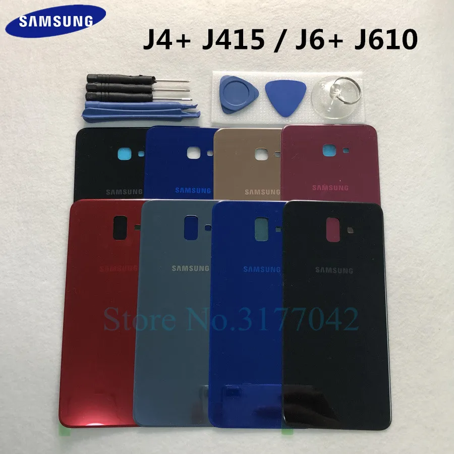 

J4+ J6+ Back Battery Cover Housing For Samsung Galaxy j6 plus j610 j610f j4 plus j415 j415f Back Rear Glass Case + Tools