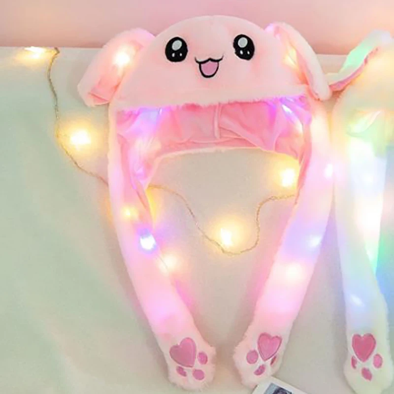 

Rabbit Hat Moving Ears Cute Cartoon Toy Hat Airbag Kawaii Funny Toy Cap Kids Plush Toy Birthday Gift Hat for Girls