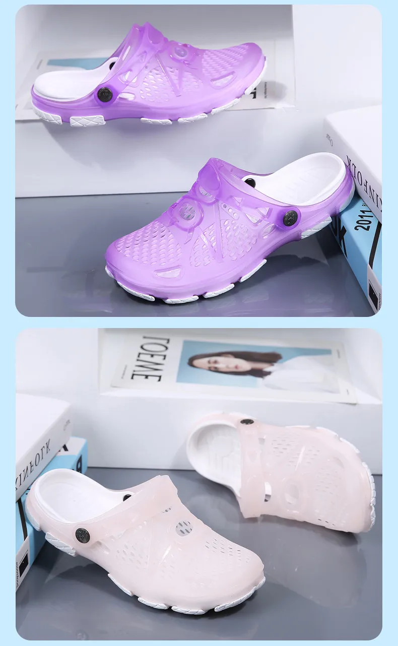 2019 Summer Women Sandals Jelly Shoes Breathable Woman Beach Shoes Zapatos De Mujer Ladies Slides Candy Rainbow Flats Sandalias Mujer (13)