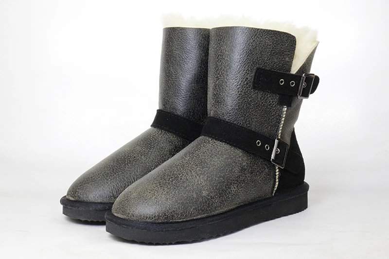 Новинка; модные дизайнерские зимние ботинки наивысшего качества из натуральной овечьей кожи на натуральном меху; шерсть; женские теплые зимние ботинки; женские ботинки