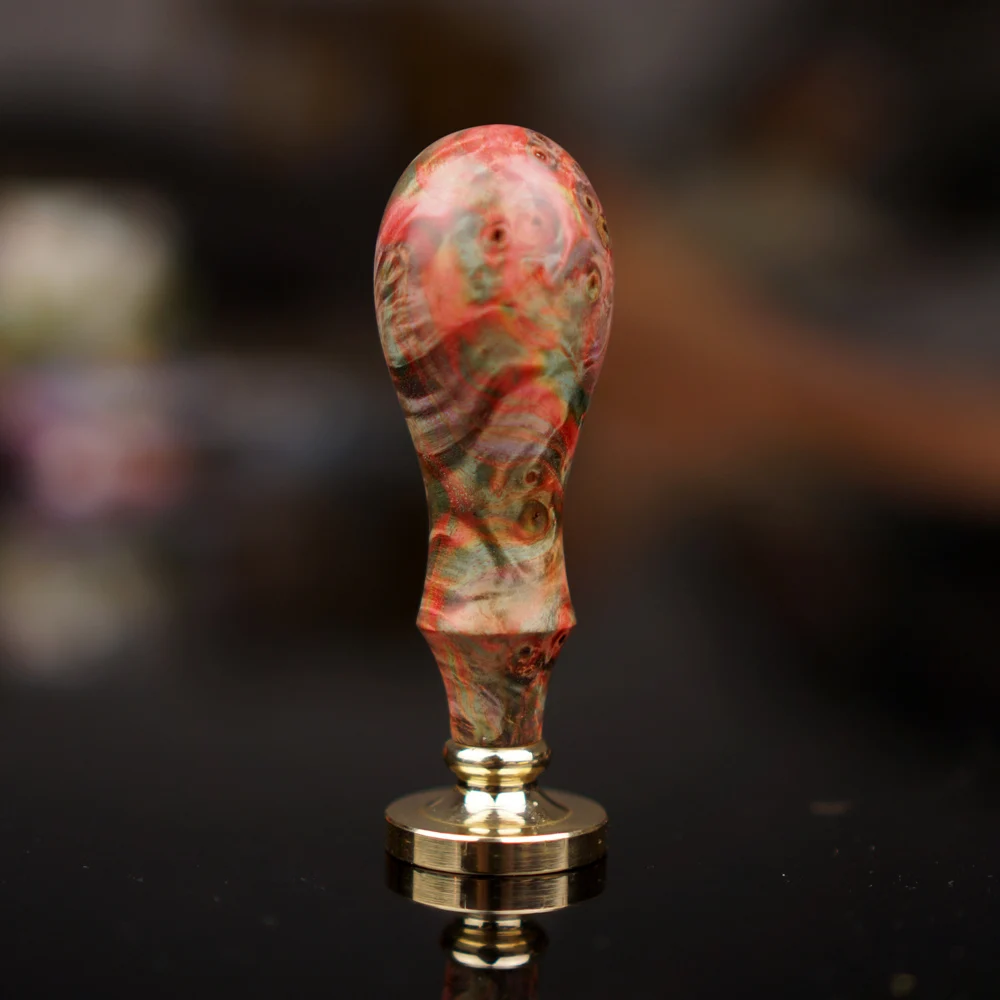 

Handmade Classical Customized Wax Seal Stamp by Freelove, Brass Head with Stabilized Wood Handle