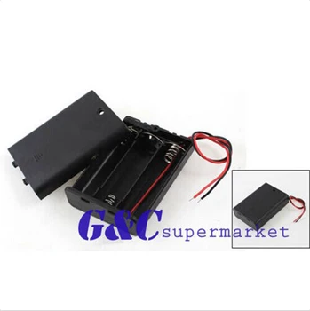 

10Pcs Plaic Battery orage Case Box Holder For3 X AA 3xAA 4.5V+ wire leads