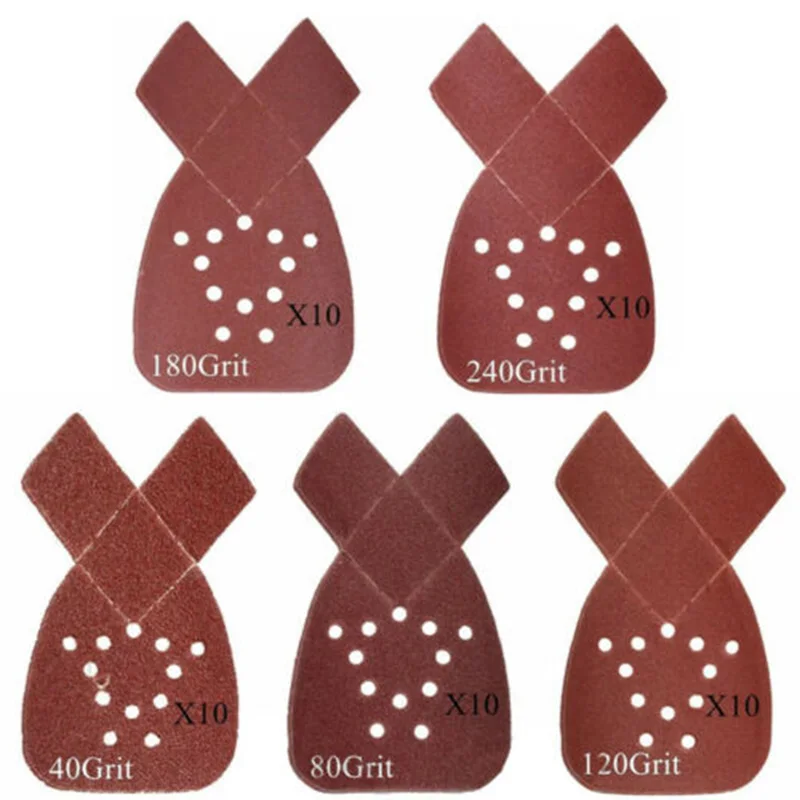 Sander Sandpapers вложения запасные части 50 шт. набор зернистости листы колодки для Black& Decker аксессуары прочный