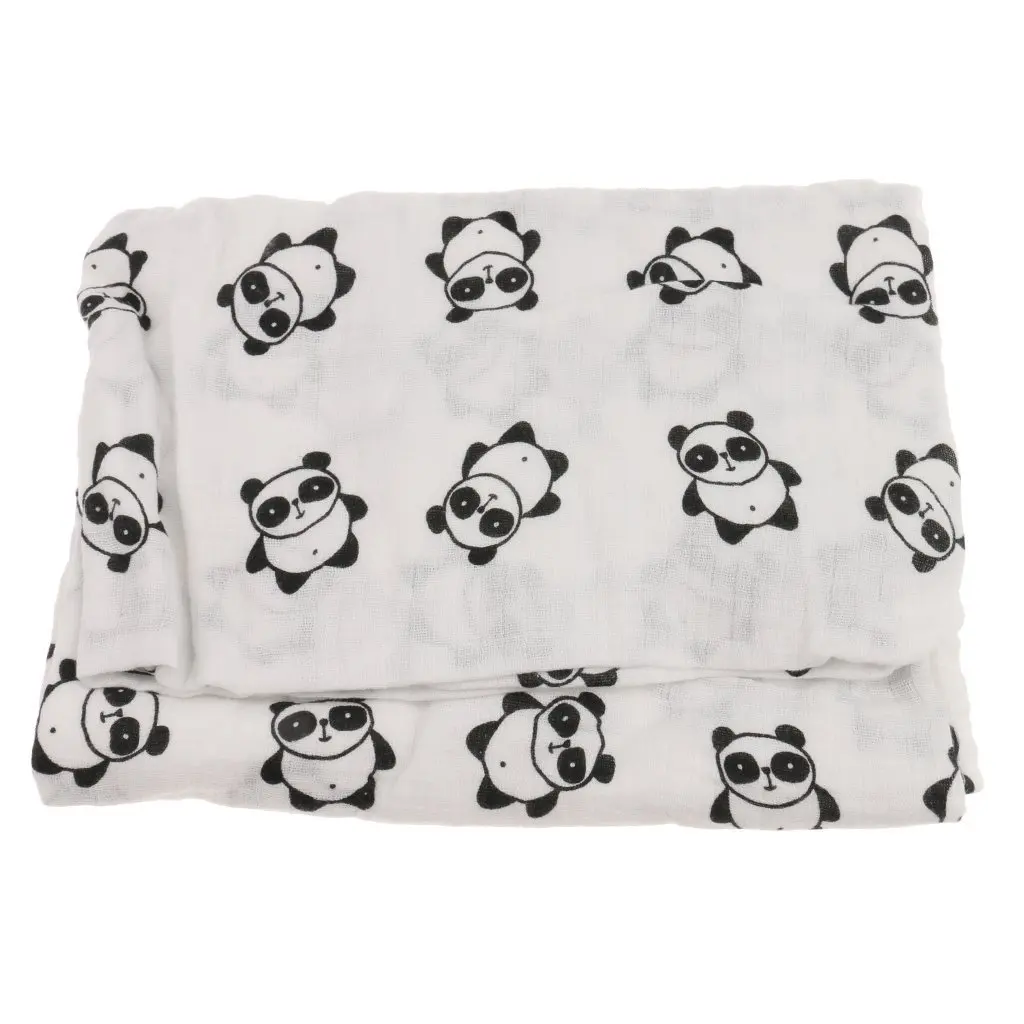 Хлопковое одеяло для сна Lange New born Swaddle 110 см x 110 см-панда