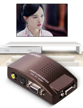 

ONTEN VGA to AV S-Video Converter 1 in 2 out RCA Adapter for Computer Laptop to LCD Monitor Projector TV Camera Display