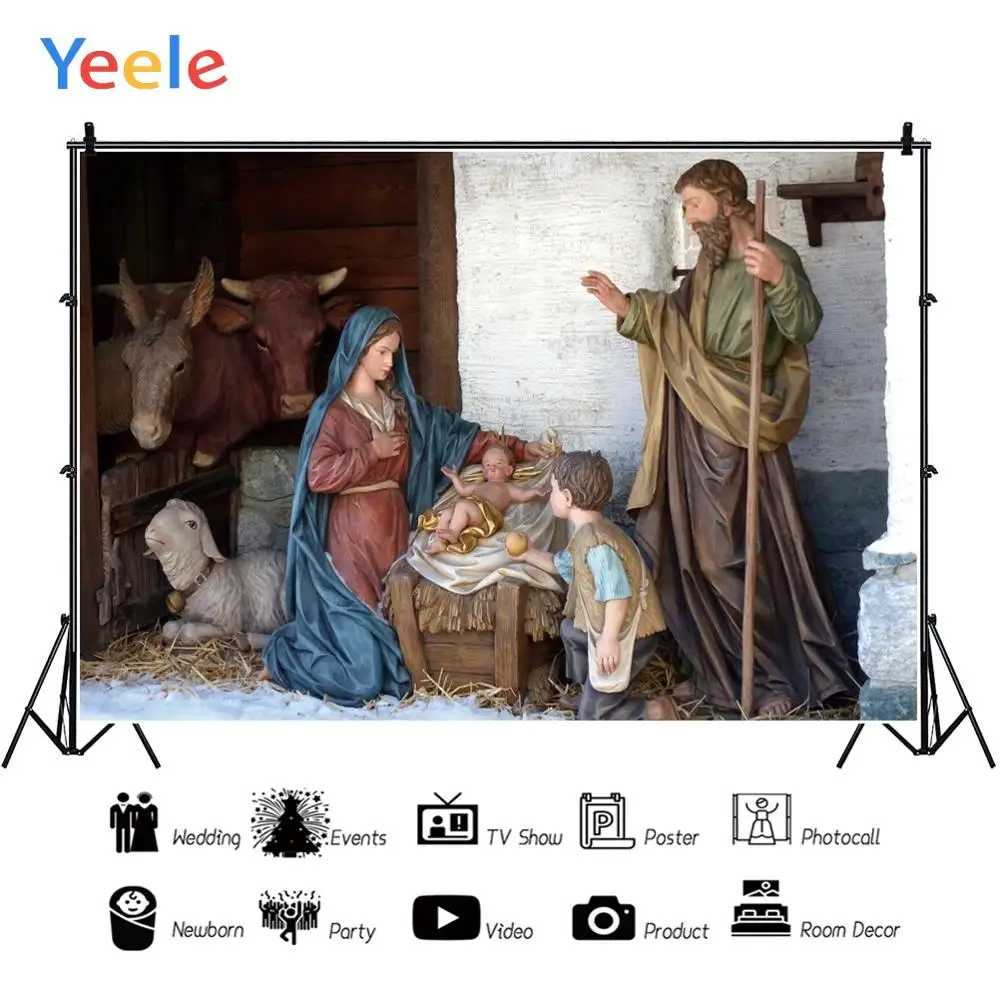 Фоны для фотосъемки Yeele с изображением сцены Рождества Иисуса христианской