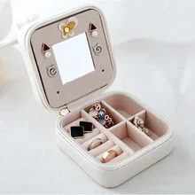 

Women Girl Gift Jewelry Box Leather Packaging Casket For Makeup Cosmetics Beauty Storage Organizer Container Case Box Birthday