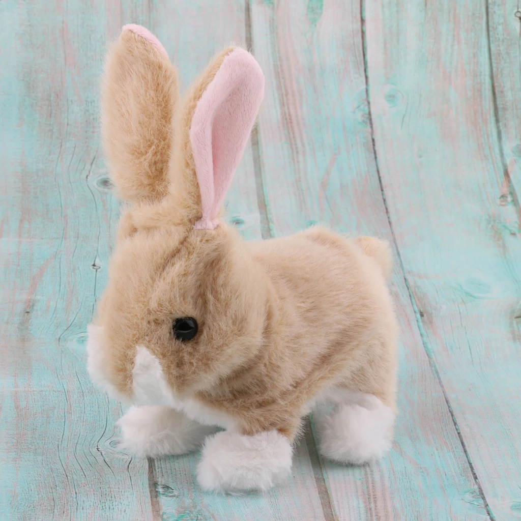 Cuddly Electronic Interactive Naughty Rabbit Toys Electric Robotic Pets Walk, Waggle Ears, & Move Nose for Children Gift