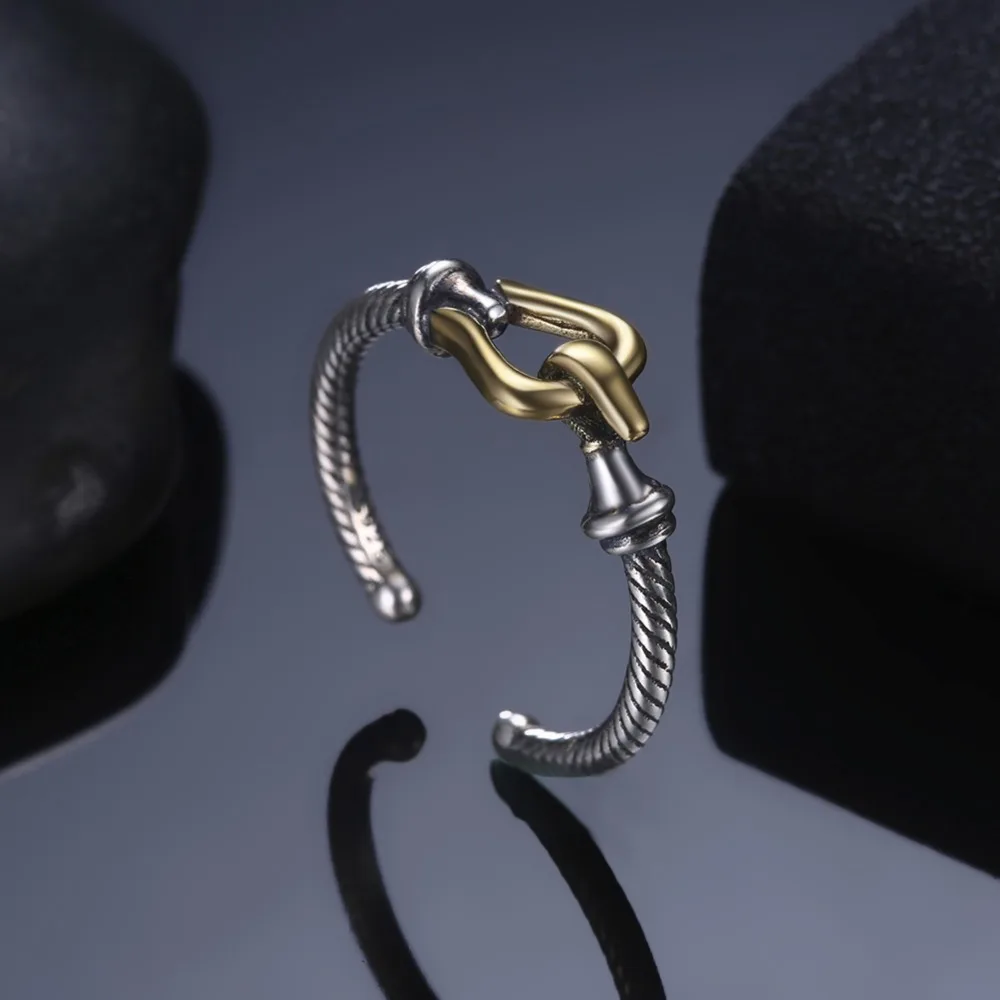Adjustable Brass 925 silver Rings For Women Decoration Lock Rings 2018 New Arrival Hot Sale Dropshipping (jewelora RI103551)