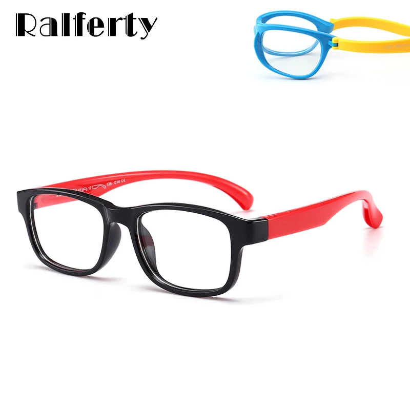 

Ralferty 2018 Children TR90 Flexible Square Eyeglasses Boy Girl Kids Myopia Prescription Glasses Optical Frame Eyewear K8151