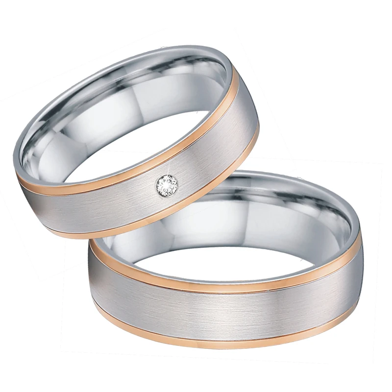 Alliances Wedding Band Couple Rings men Anniversary gift rose gold color promise Engagement Rings For Women (4)