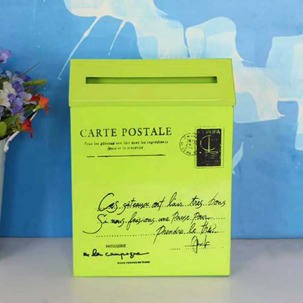 7 цветов винтажный металлический ящик для почты металлический жестяной газета письмо почтовый ящик водонепроницаемый почтовый ящик запирающийся ящик садовый орнамент