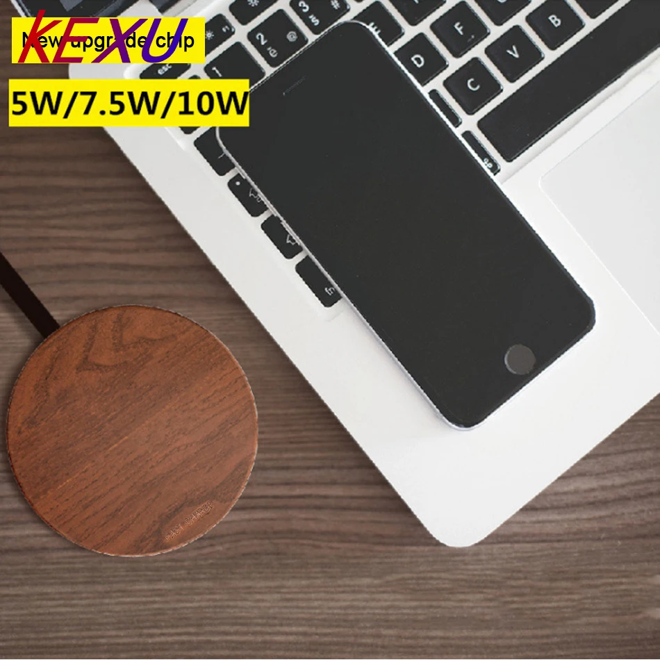 

KEXU 10W 7.5W Qi Wireless Charger Wood fast Wireless Charger mini Charging Pad for iPhone X 8 for Samsung Galaxy Note8 S8 S7Edge