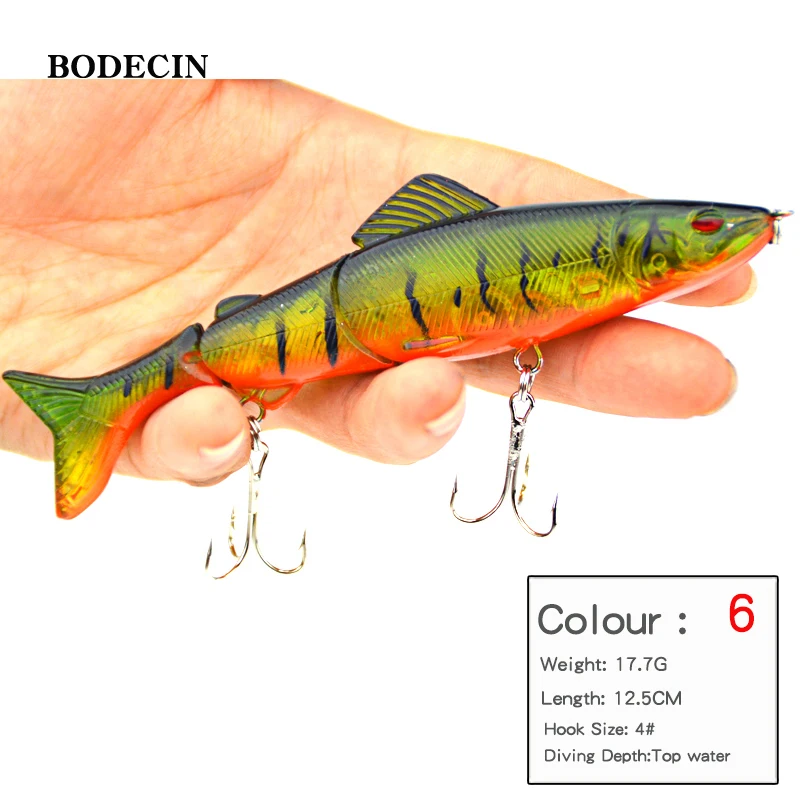 1pcs 127g 125mm Fishing Wobblers Lure Wobbler Lures Bait For Fish Peche 3 Segments Minnow Swimbait Hard Baits With Steel Ball (4)