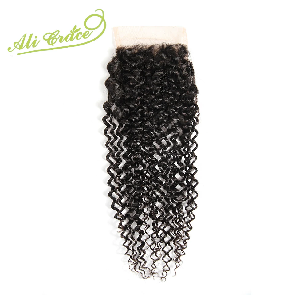 

Malaysian Virgin Hair Closure 4*4 Soft Curly Human Hair Lace Closure 8A Unprocessed Ali Grace Malaysian Kinky Curly Lace Closure