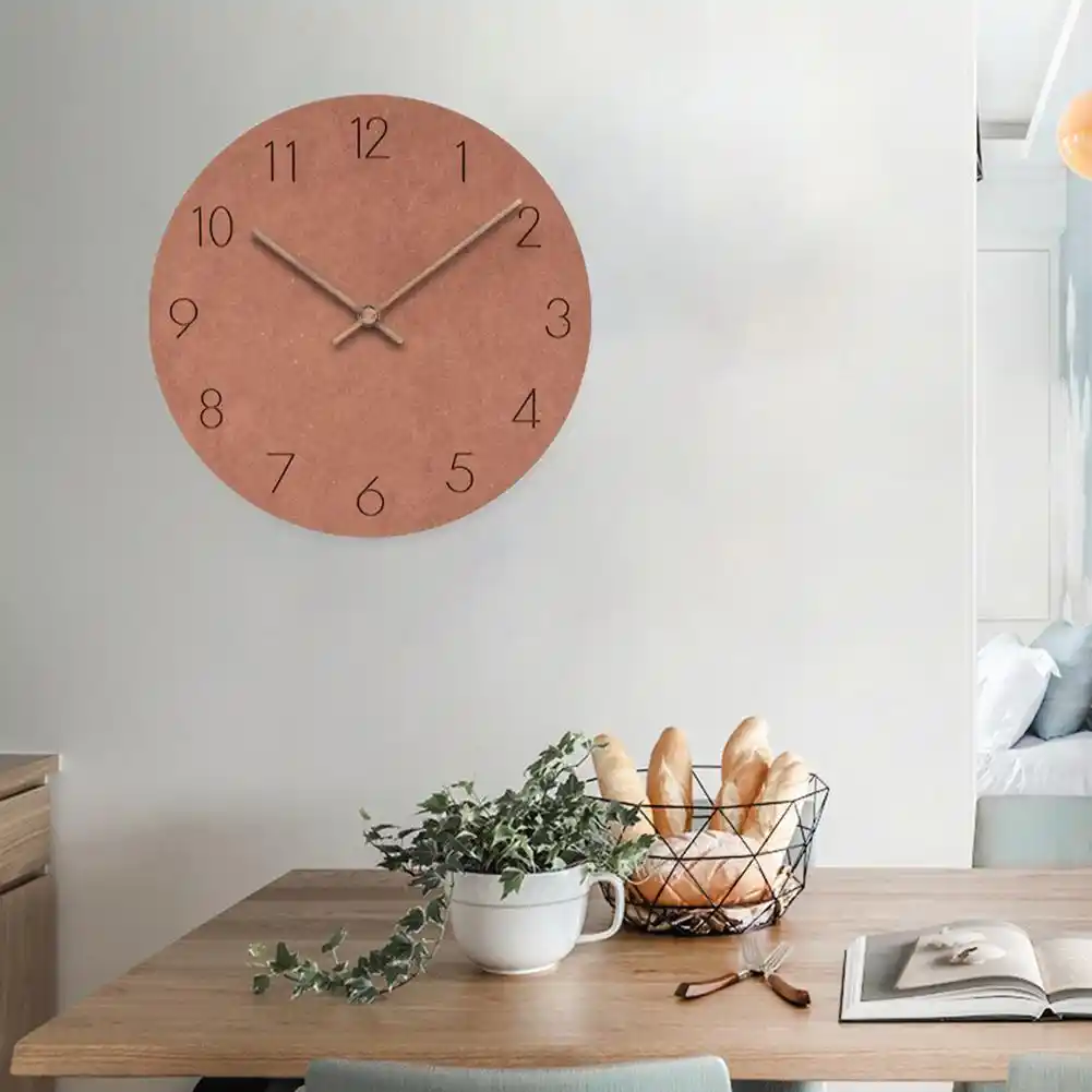 Reloj De Pared De Madera De Diseno Simple Y Moderno Tpfocus Para