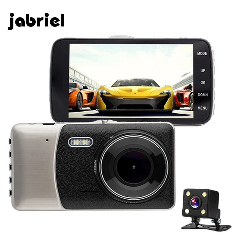 

Jabriel Car Dvr 4 " Auto Camera Dual Lens FHD 1080P Dash Cam Video Recorder With Rear View Camera Registrator Night Vision DVRs