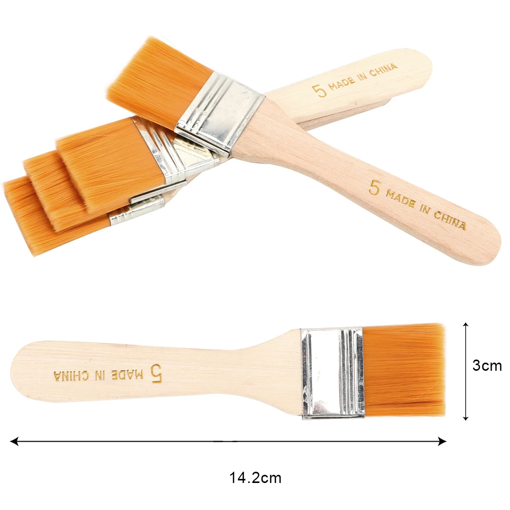 Painting Brushes 4Pcs/Set Wood Handles Hair Acrylic Nylon Oil Watercolor Paint Drawing Brush