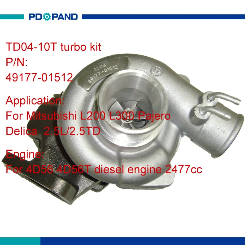 

water cooling engine turbo kit part TD04 turbolader for Mitsubishi L200 L300 Pajero Shogun Delica 2.5L 4D56 diesel engine 2477cc