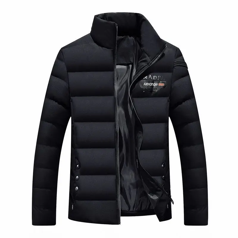 

NIANJEEP Brand New Men Parka Cotton Padded Winter Jacket Coat Men Solid color Stand Collar Zipper Thick Coat Men Down Parka 4XL