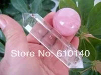

ship AAA+ NATURAL CLEAR QUARTZ CRYSTAL DT WAND POINT +ROSE BALL