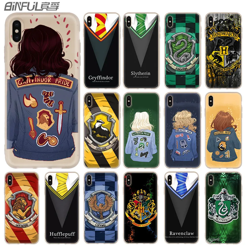 

Harry Potter Slytherin School Case for iphone XS Max XR X 10 Cover Phone Cases for iphone 7 7plus 6s 6 8 plus 5 4s