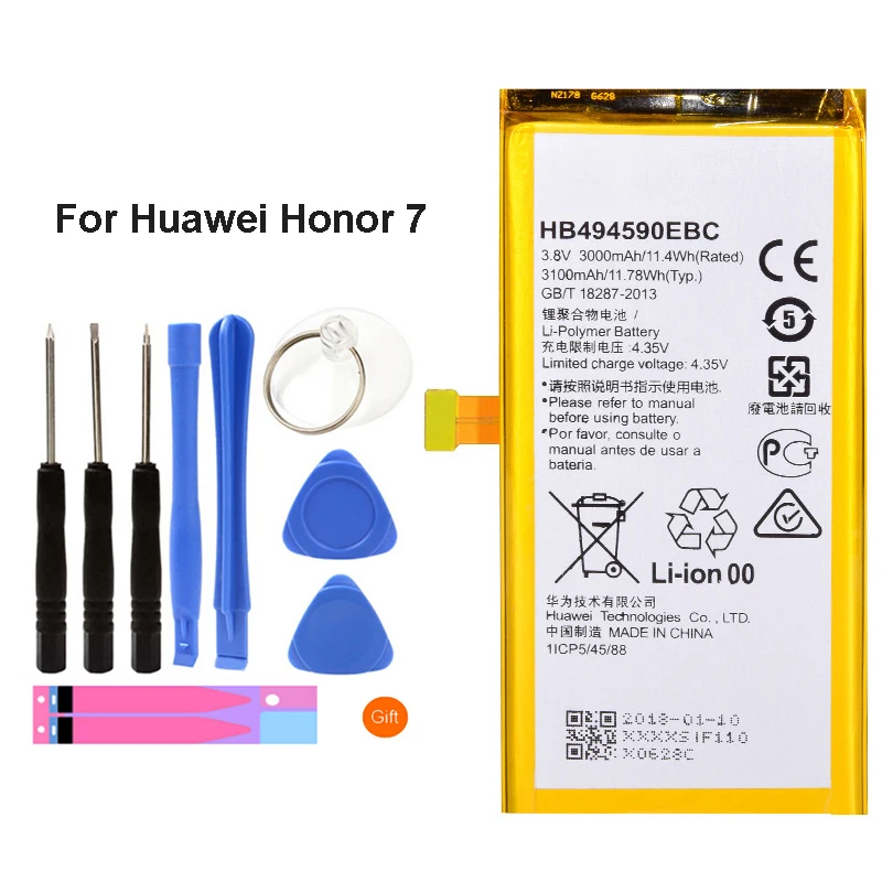 Запасная батарея для телефона Hua Wei HB494590EBC Huawei Honor 7 Glory PLK-TL01H ATH-AL00 3000 мАч | Мобильные