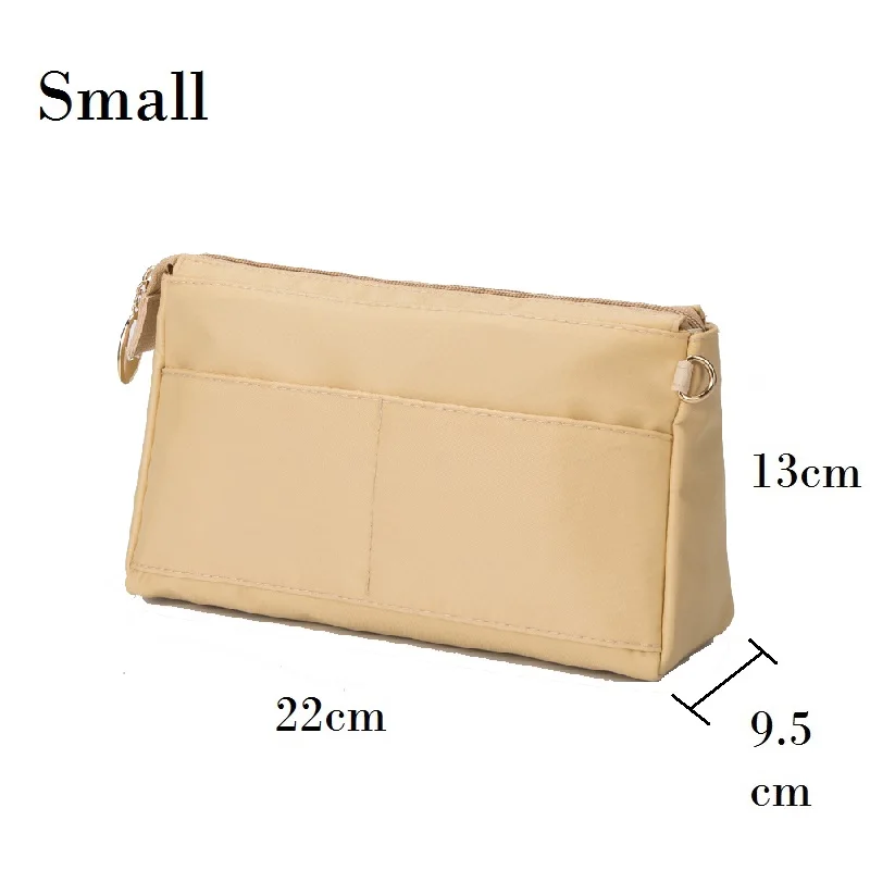 Нейлоновый тканевый чехол-органайзер, сумка-Органайзер с внутренним карманом на молнии подходит для брендовой сумки с замком - Color: Brown Small
