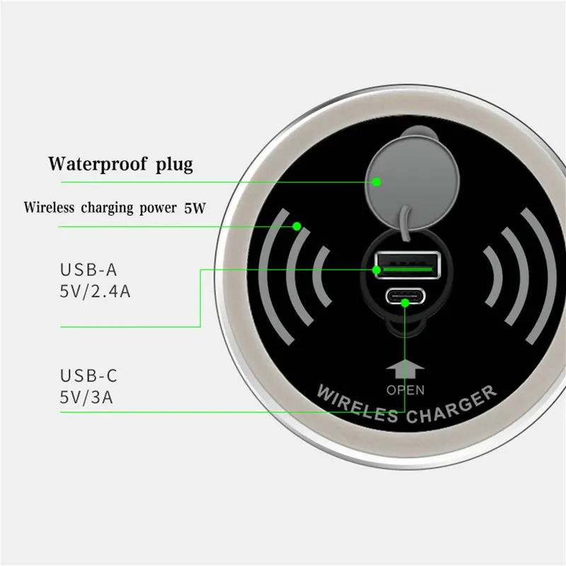 

Wireless charger desktop 3A type C 2.4A USB output charger for Samsung S9 S8 iPhone X cell phone Desktop qi charging pad